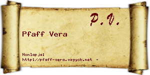 Pfaff Vera névjegykártya