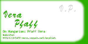 vera pfaff business card